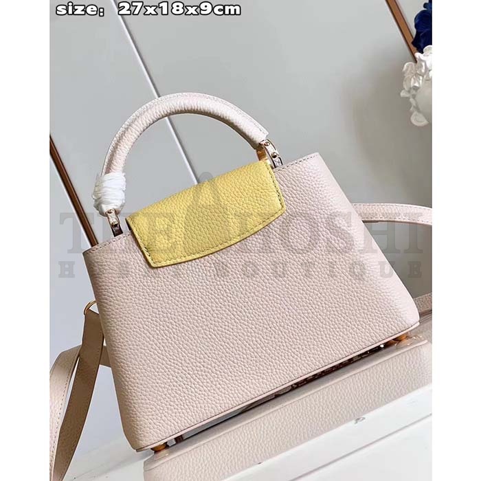 L0vis Vvtt0n LV Women Capucines BB Handbag Beige Pink Taurillon Leather Master Quality