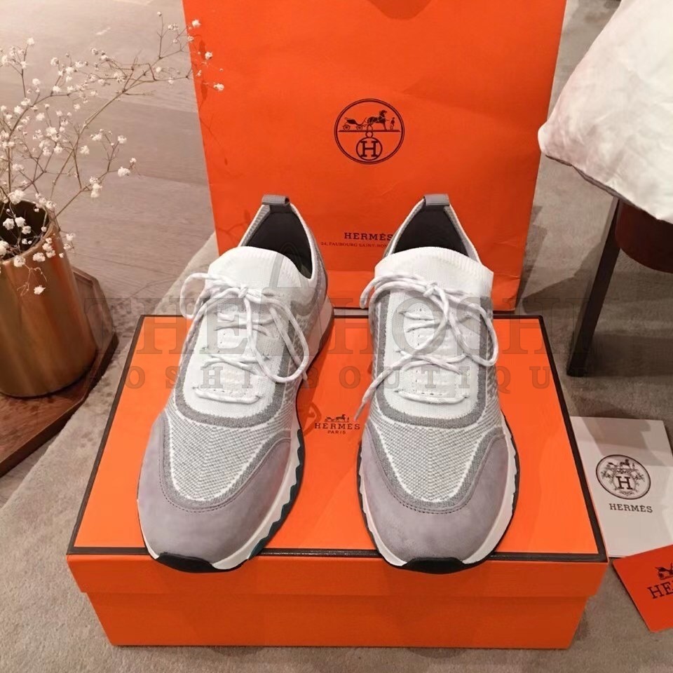 H**me5 Addict Sneakers In Grey Knit Master Quality