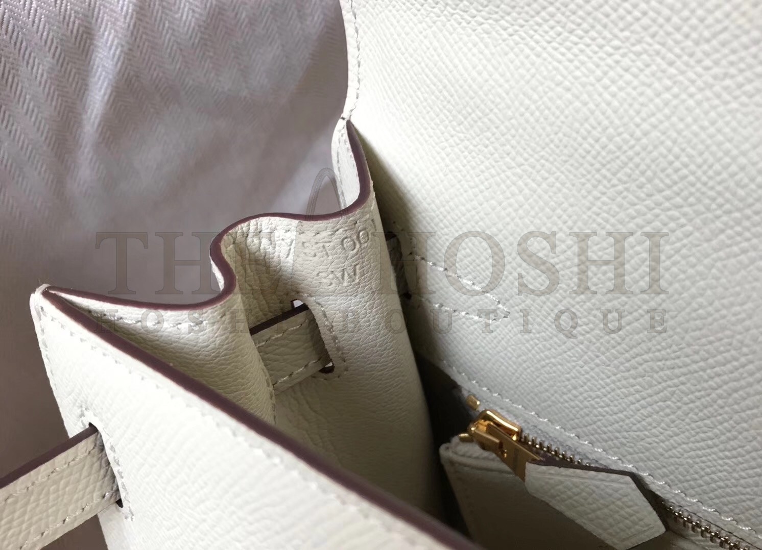 H**me5 Kelly 25cm Sellier Bag In White Epsom Leather Master Quality
