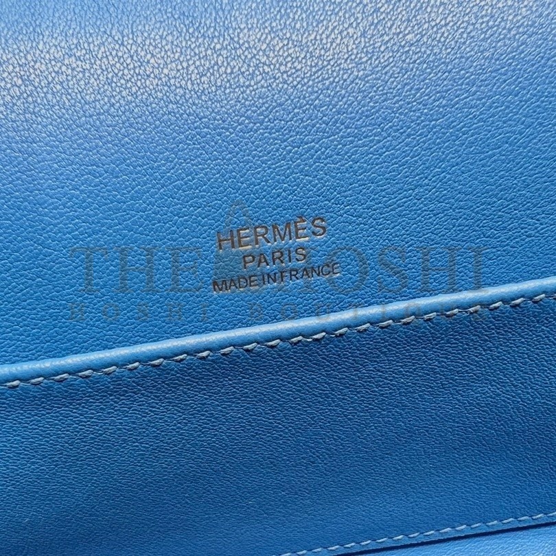 H**me5 Kelly Pochette Handmade Bag In Blue Frida Swift Calfskin Master Quality