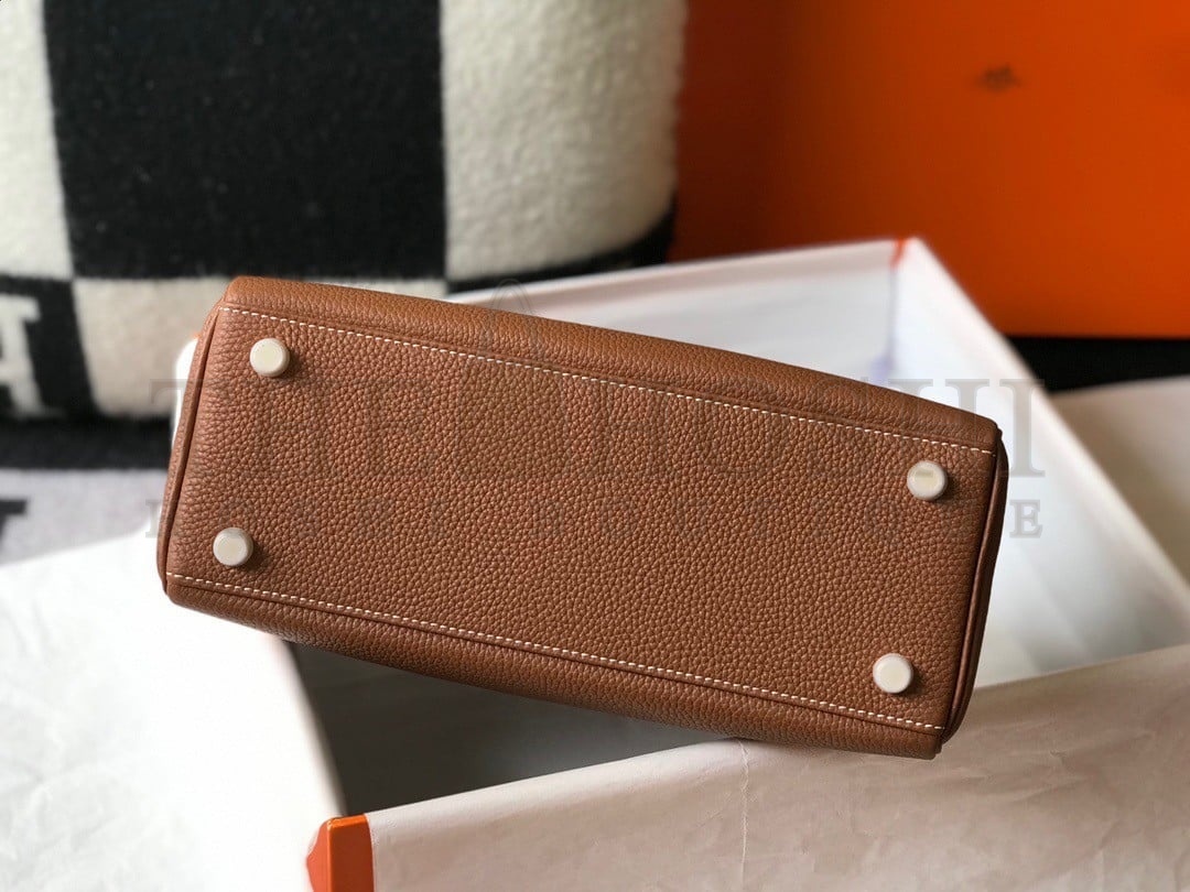 H**me5 Kelly 28cm Retourne Bag in Gold Clemence Leather GHW Master Quality