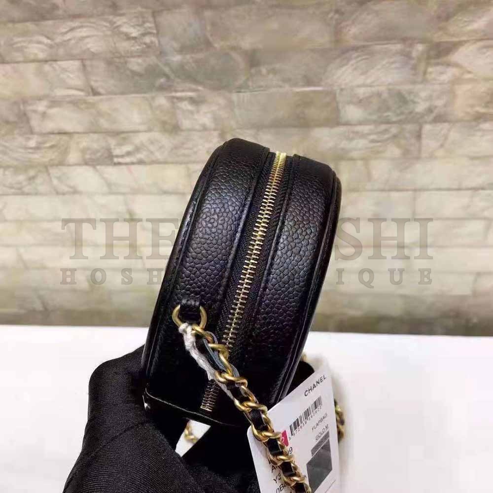 Ch**el Women Ch**el 19 Clutch with Chain Lambskin Gold Silver-Tone and Ruthenium Black Master Quality