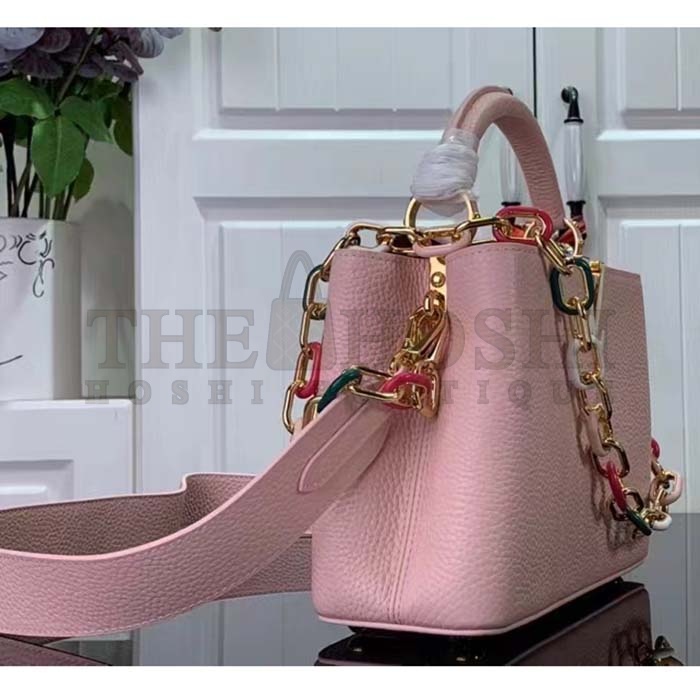 L0vis Vvtt0n LV Women Capucines BB Handbag Jasmine Pink Taurillon Leather Master Quality