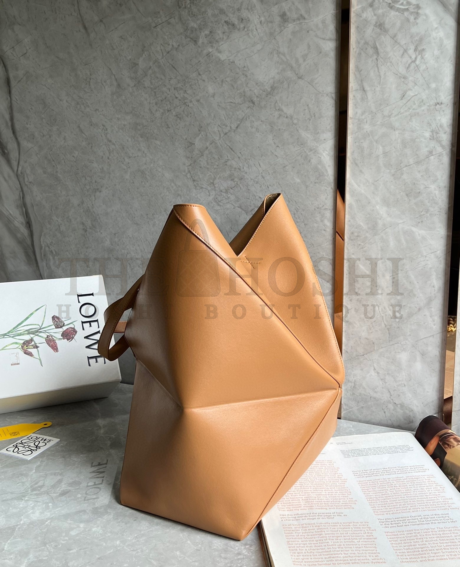 L0ew* Large Puzzle Fold Tote Bag in Tan Calfskin Master Quality