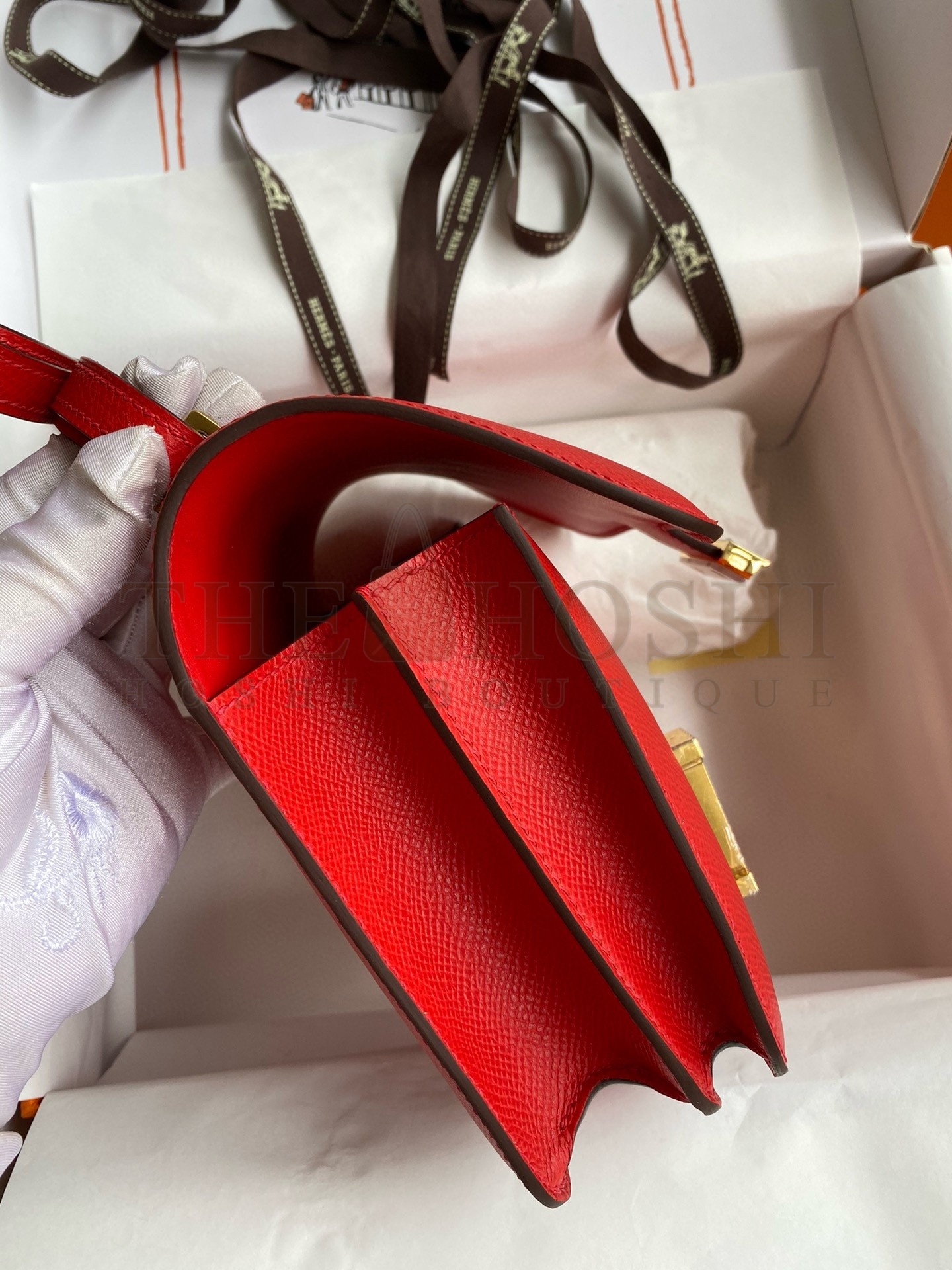 H**me5 Constance 18 Handmade Bag In Rouge Coeur Epsom Calfski Master Quality