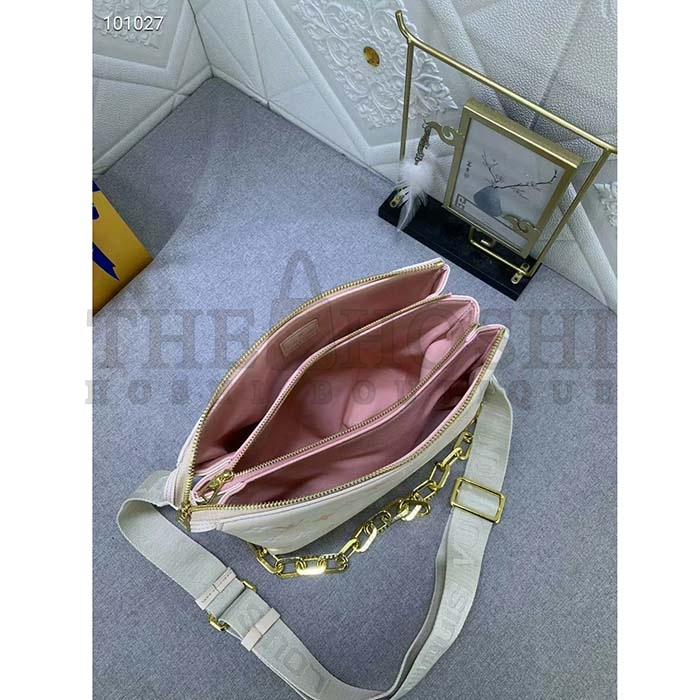 L0vis Vvtt0n LV Women Coussin PM Handbag Crème Beige Lambskin Cowhide Leather Master Quality