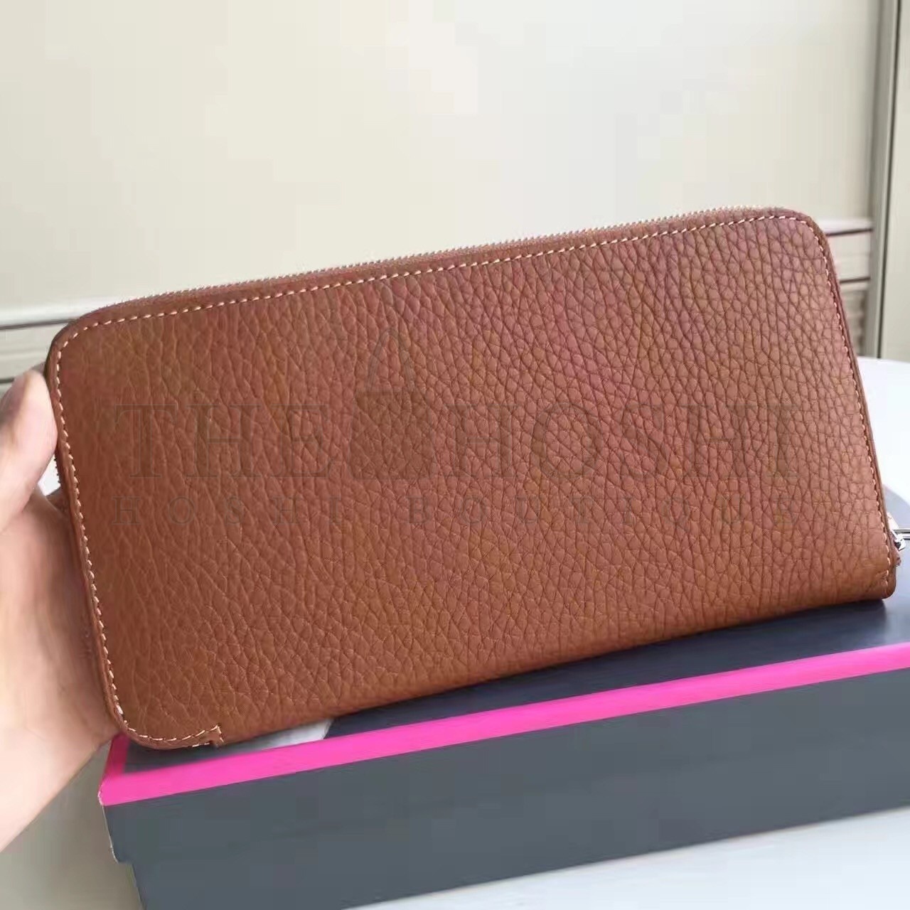 H**me5 Brown Clemence Azap Zipped Wallet Master Quality