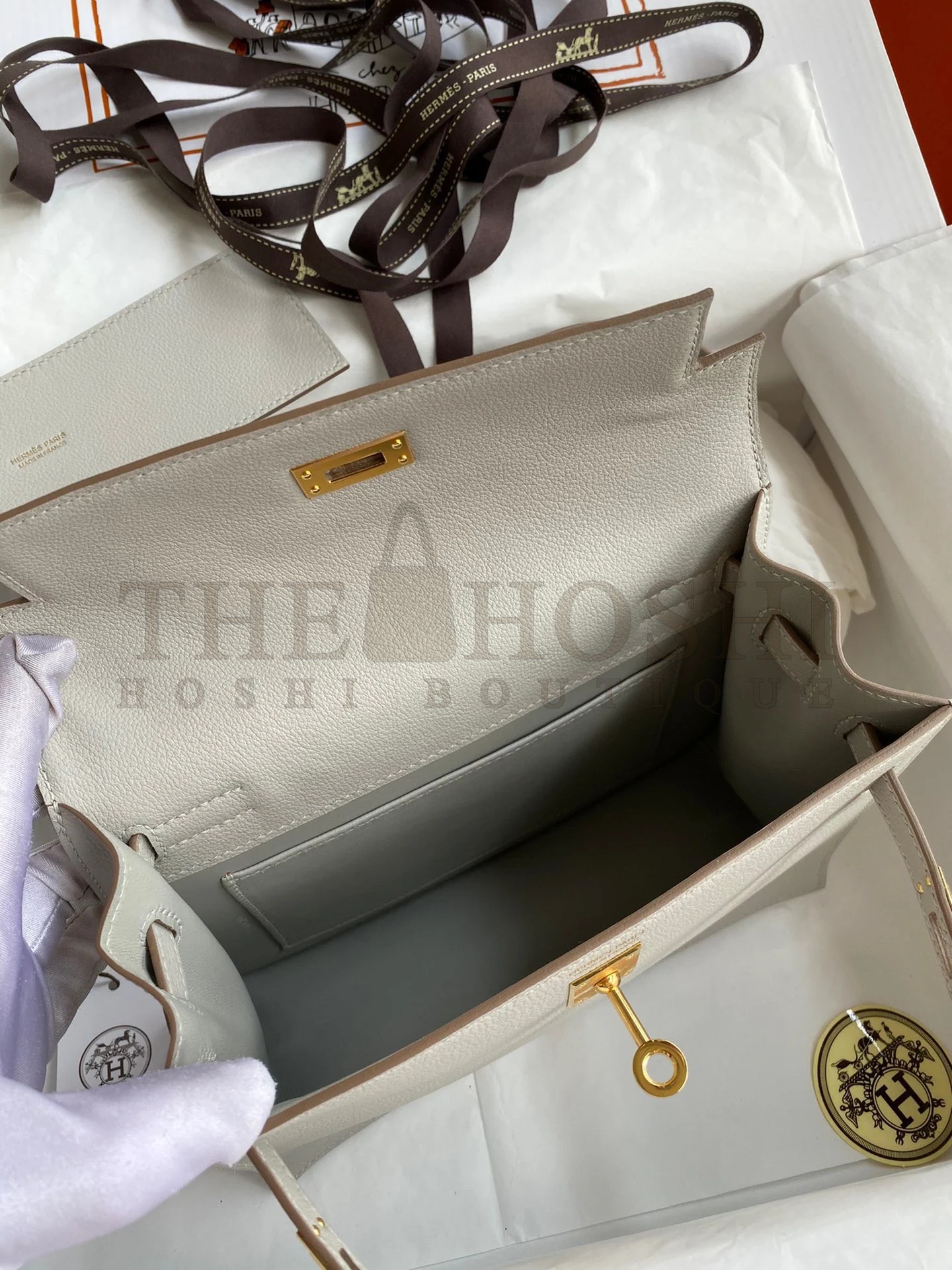 H**me5 Kelly Danse II Handmade Bag In Pearl Grey Evercolor Calfskin Master Quality