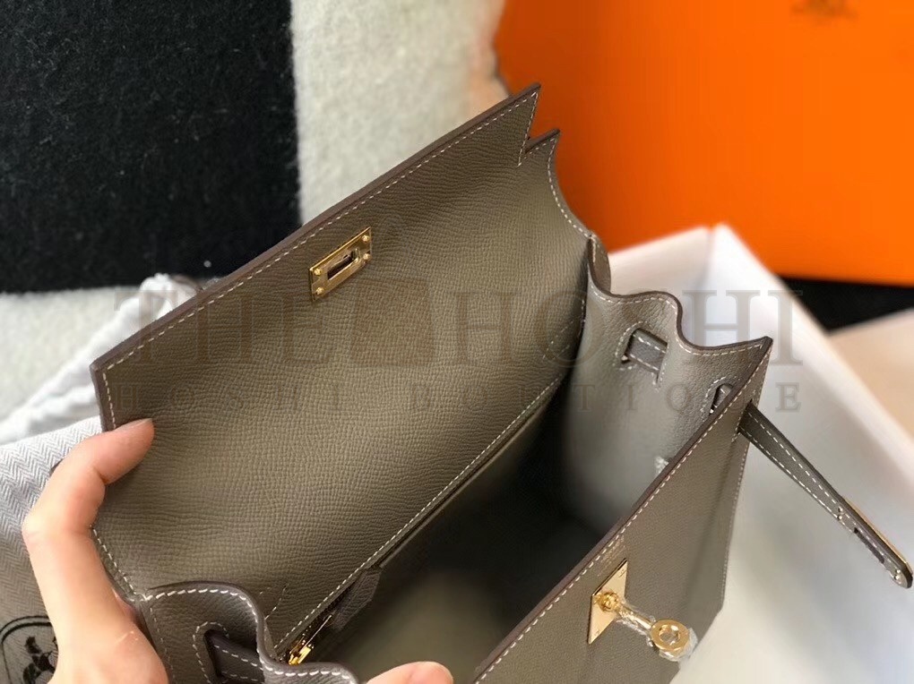 H**me5 Gris Asphalt Epsom Kelly 25cm Sellier Bag GHW Master Quality