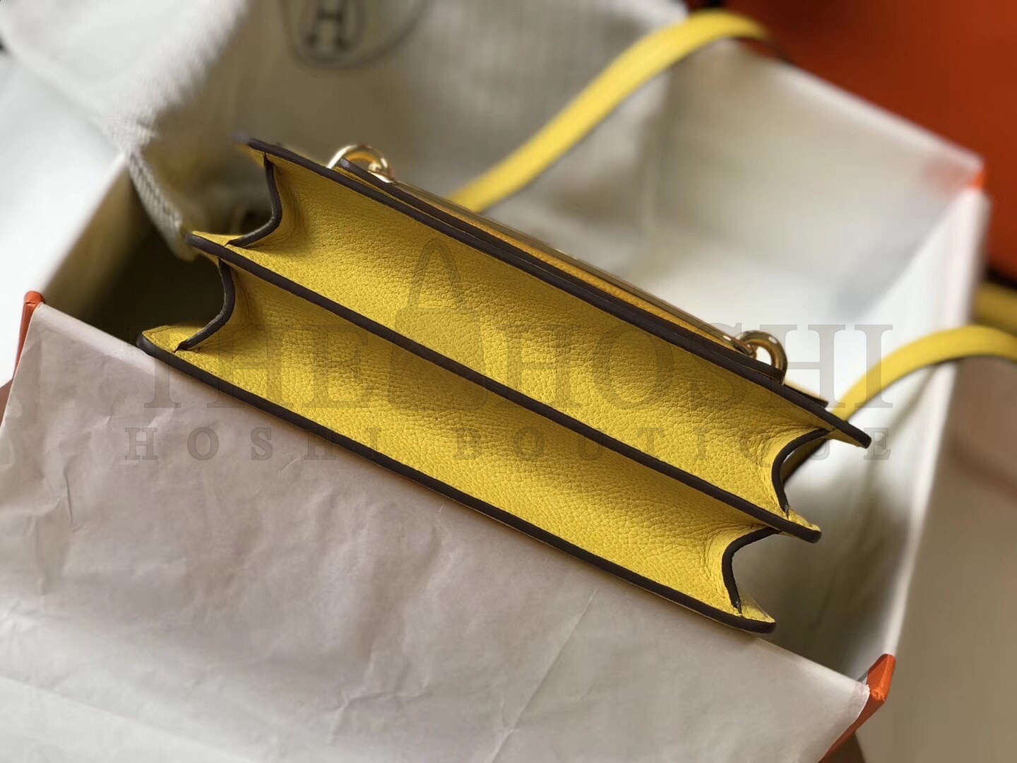 H**me5 Mini Sac Roulis 18cm Bag In Yellow Evercolor Calfskin Master Quality