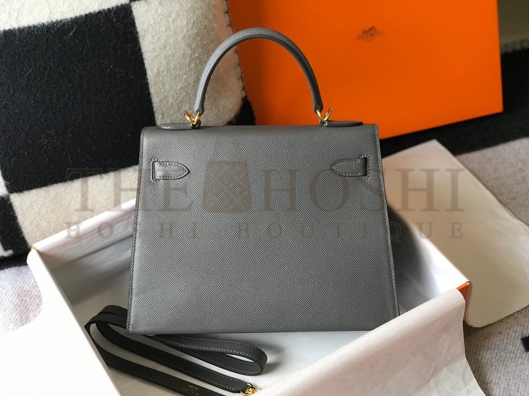 H**me5 Kelly 25cm Sellier Bag in Ardoise Epsom Calfskin GHW Master Quality