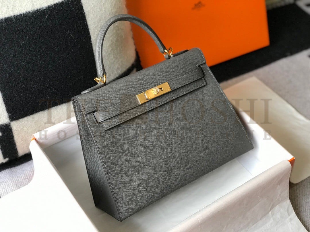 H**me5 Kelly 28cm Sellier Bag in Ardoise Epsom Calfskin GHW Master Quality