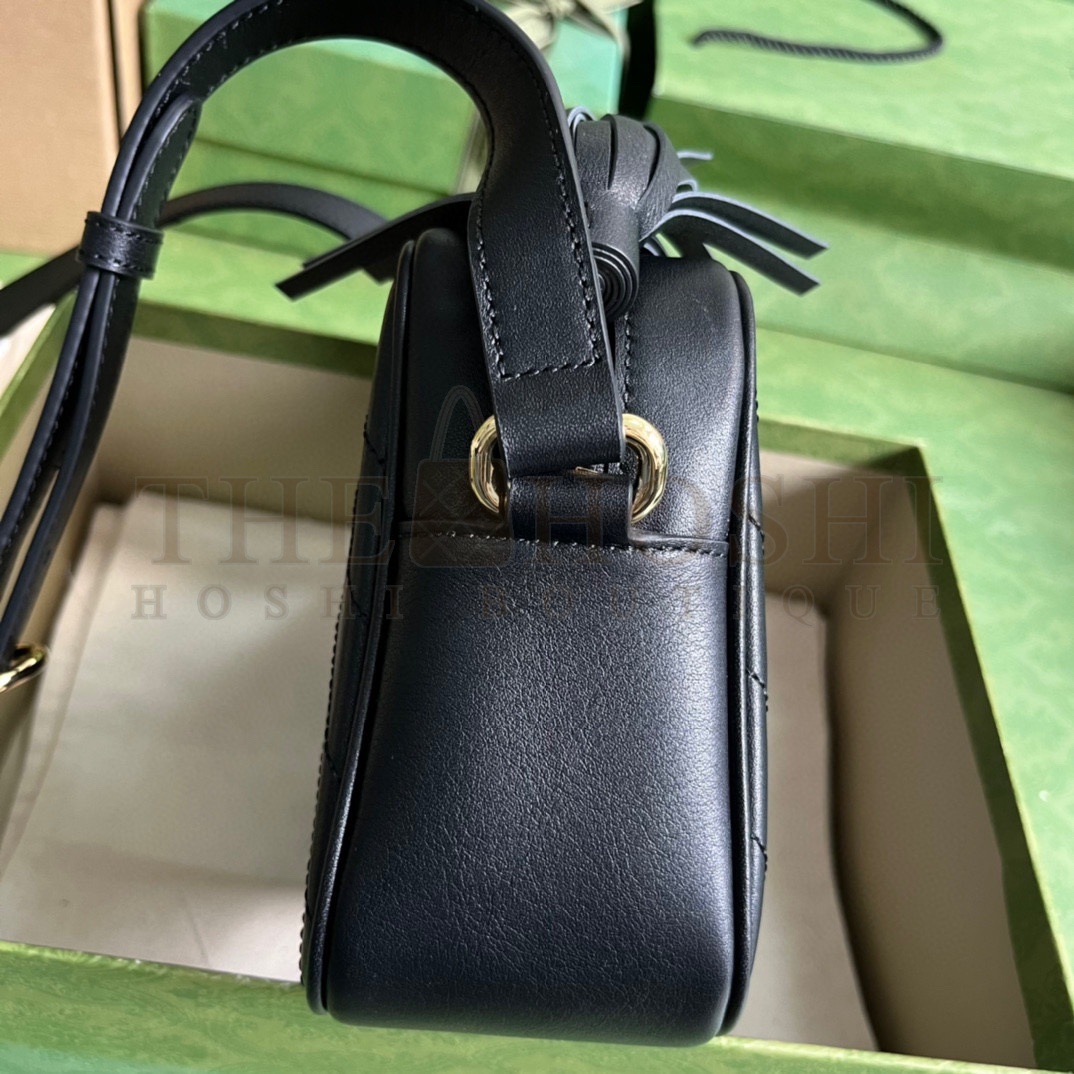 Gvc*1 Women GG Blondie Small Shoulder Bag Black Leather Round Interlocking G Master Quality