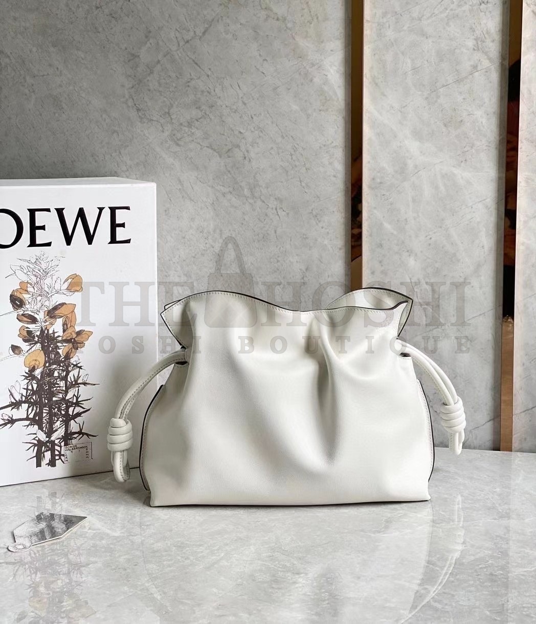 L0ew* Flamenco Clutch In White Nappa Leather Master Quality