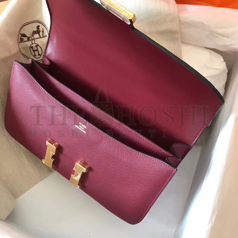 H**me5 Bordeaux Epsom Constance Elan 25cm Bag Master Quality