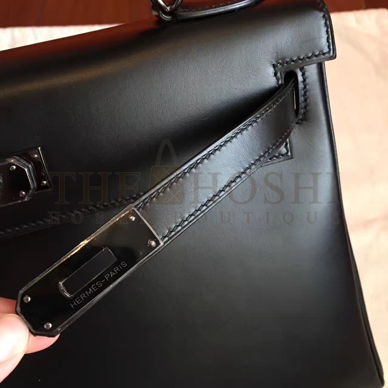 H**me5 So Black Box Kelly Retourne 32cm Handmade Bag Master Quality