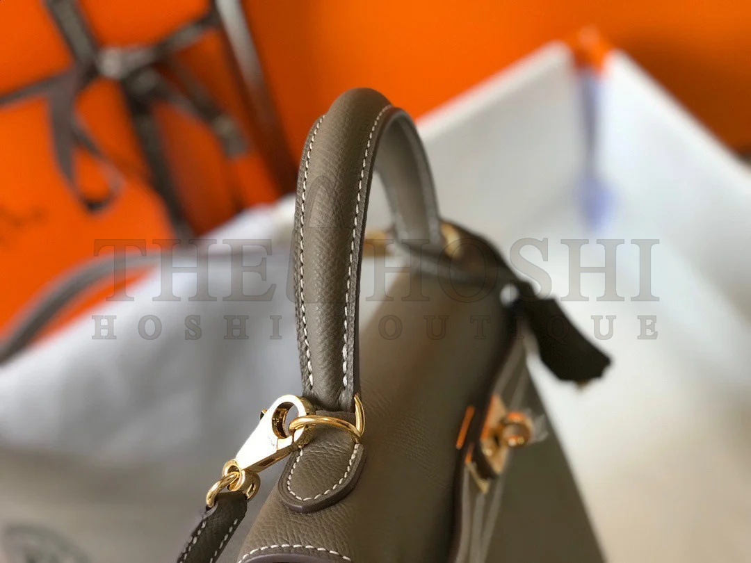 H**me5 Kelly 25cm Sellier Bag in Taupe Epsom Calfskin GHW Master Quality
