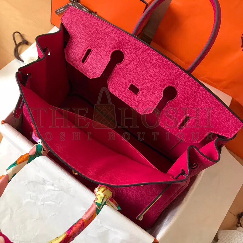 H**me5 Peach Birkin 35cm Clemence Handmade Bag Master Quality