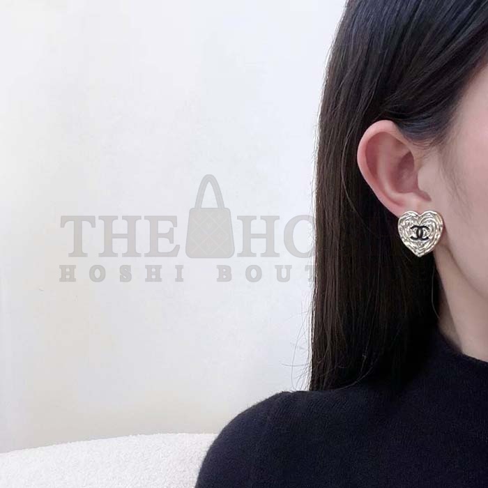 Ch**el Women CC Pendant Earrings Black Metal Strass Gold Crystal Master Quality