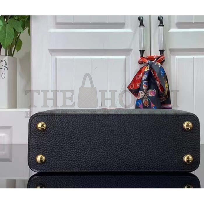 L0vis Vvtt0n LV Women Capucines BB Handbag Black Taurillon Cowhide Leather Master Quality