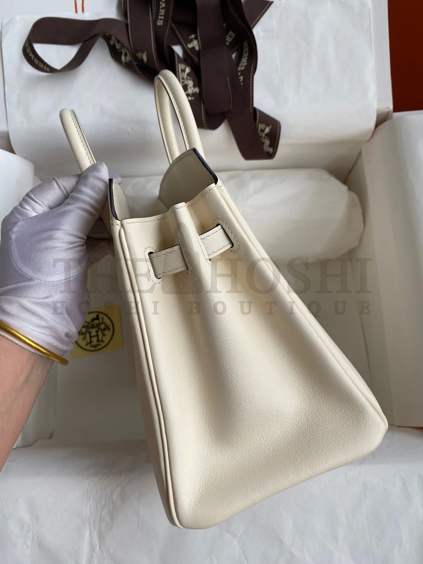 H**me5 Shadow Birkin 25 Limited Edition Bag In Craie Swift Calfskin Master Quality