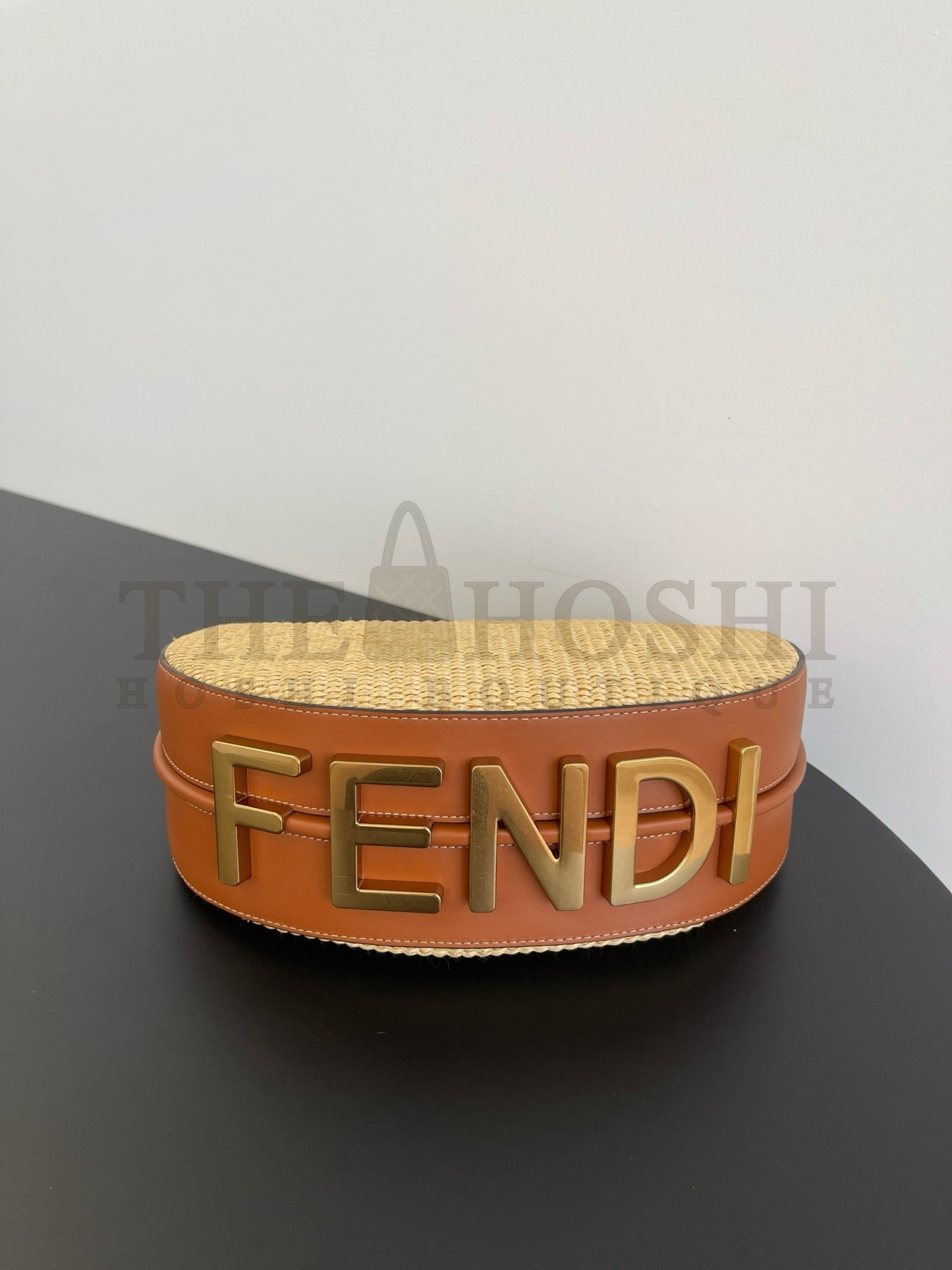 F**di F**digraphy Small Hobo Bag in Natural Raffia Master Quality