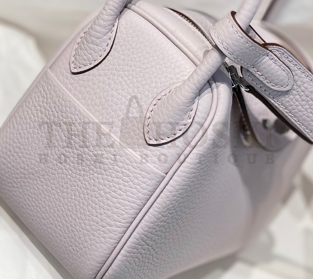 H**me5 Lindy Mini Bag In Mauve Pale Clemence Leather PHW Master Quality