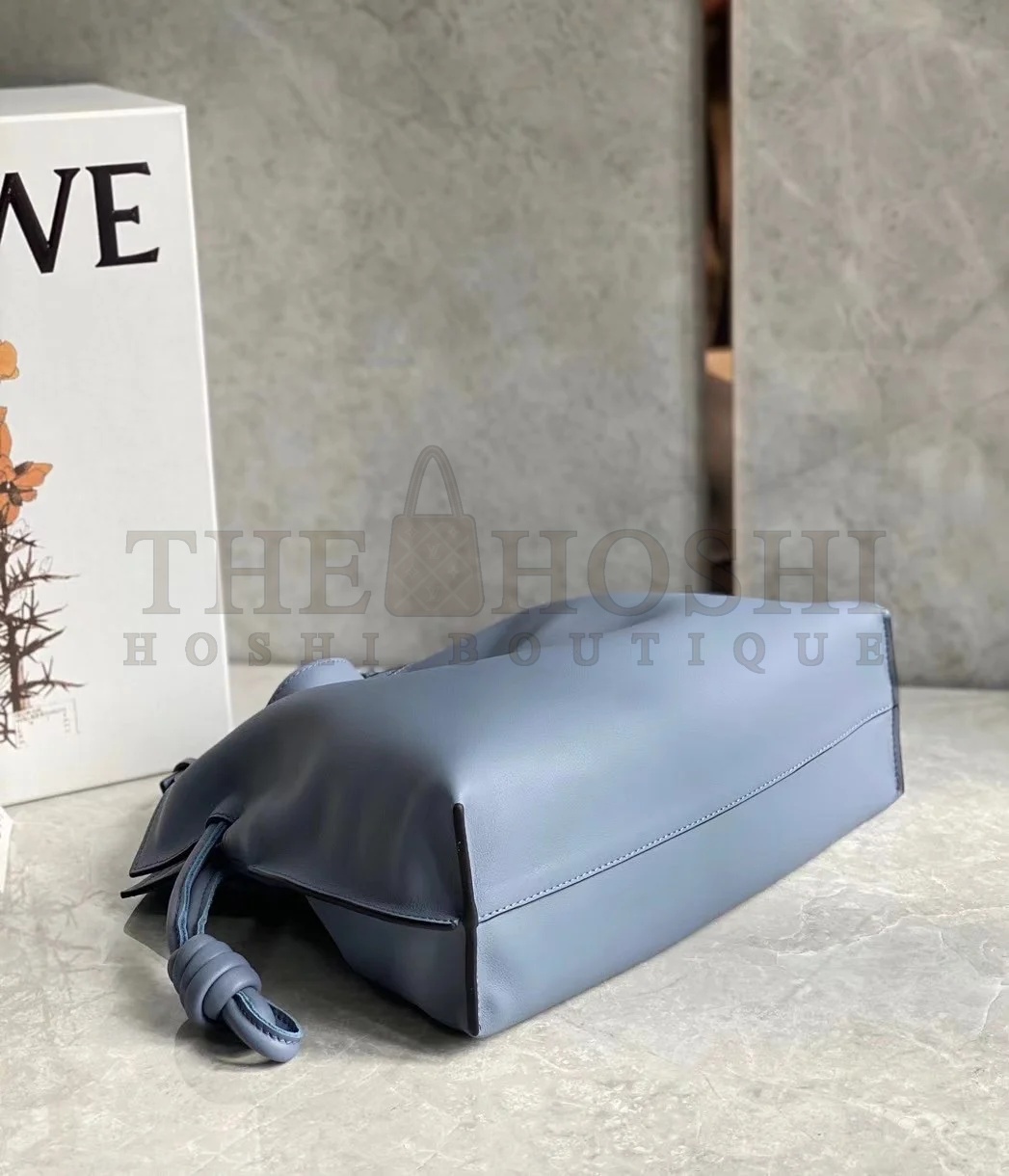 L0ew* Flamenco Clutch Bag In Atlantic Blue Calfskin Master Quality