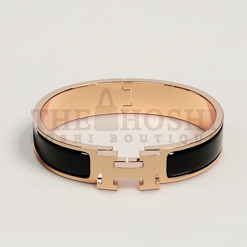 H**me5 Fake Bracelet, Clic H bracelet Dupe, Black Enamel, Three Color Master Quality