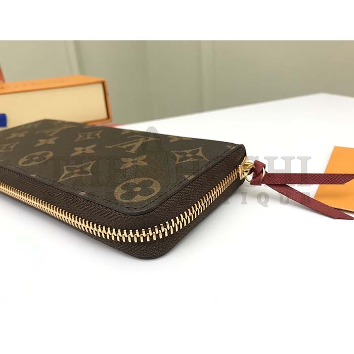 L0vis Vvtt0n LV Unisex Clémence Wallet Brown Red Damier Ebene Coated Canvas Master Quality