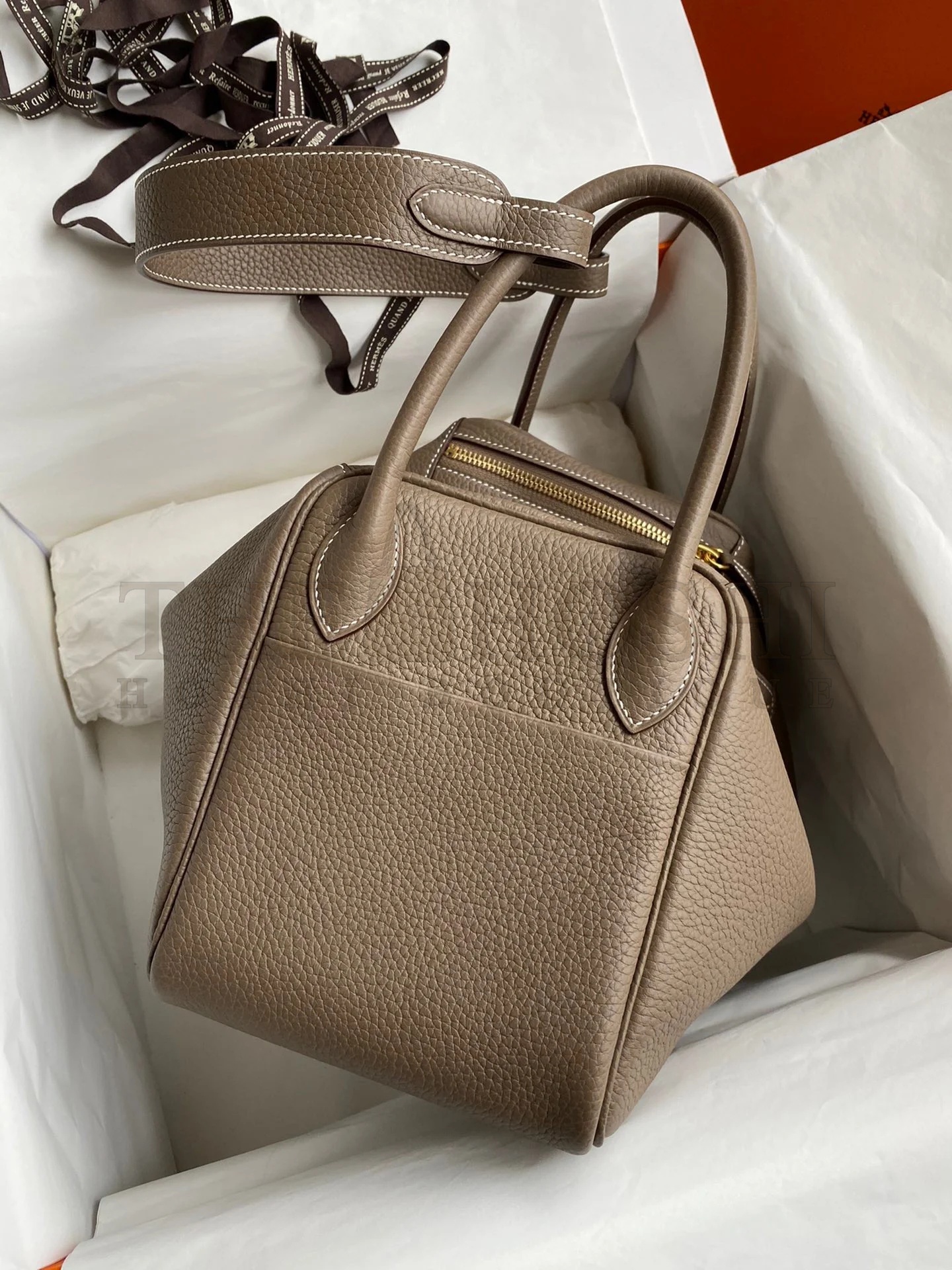 H**me5 Lindy 30 Handmade Bag In Taupe Clemence Leather Master Quality