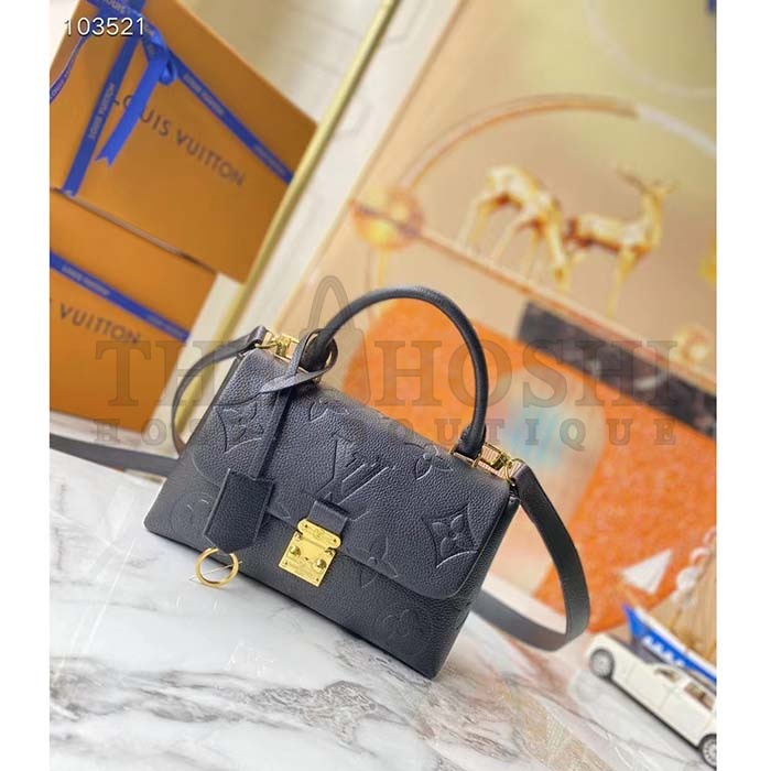 L0vis Vvtt0n LV Women Madeleine BB Handbag Black Monogram Empreinte Grained Cowhide Master Quality