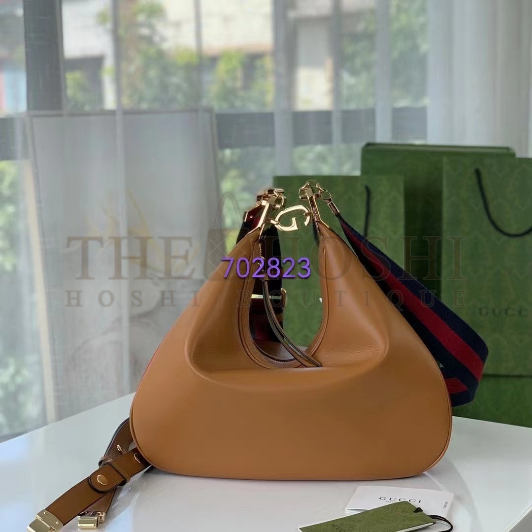 Gvc*1 Women Attache Large Shoulder Bag Dark Orange Leather Master Quality