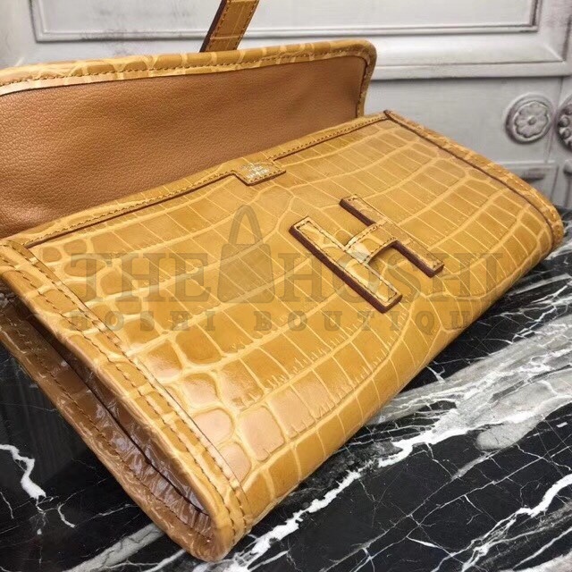 H**me5 Jige Elan 29 Clutch In Camarel Crocodile Leather Master Quality