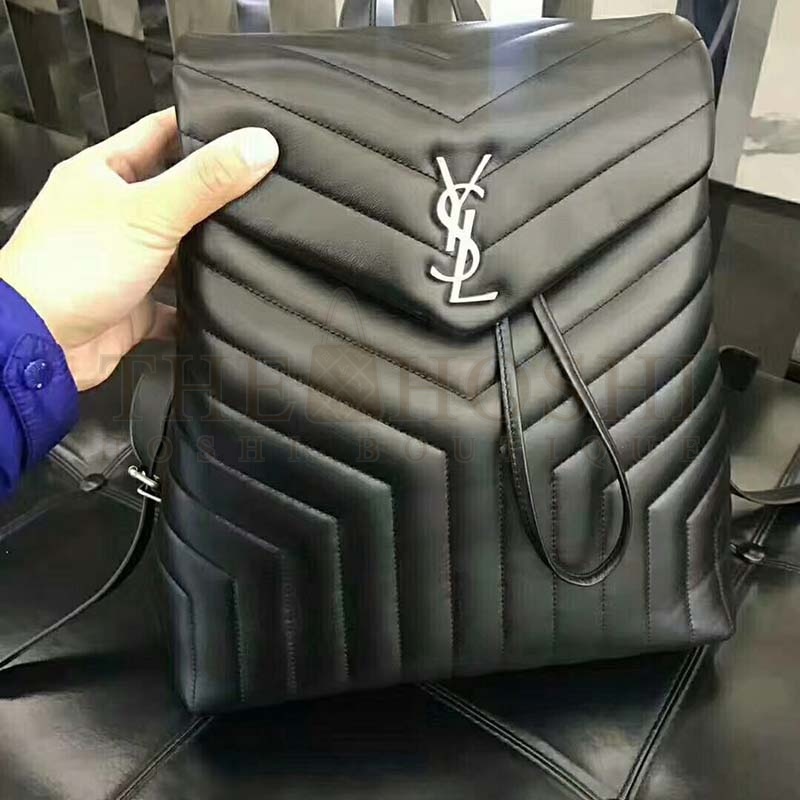 Sa1nt Lau*nt Y51 Women Medium Loulou Backpack Black Y Matelass Master Quality