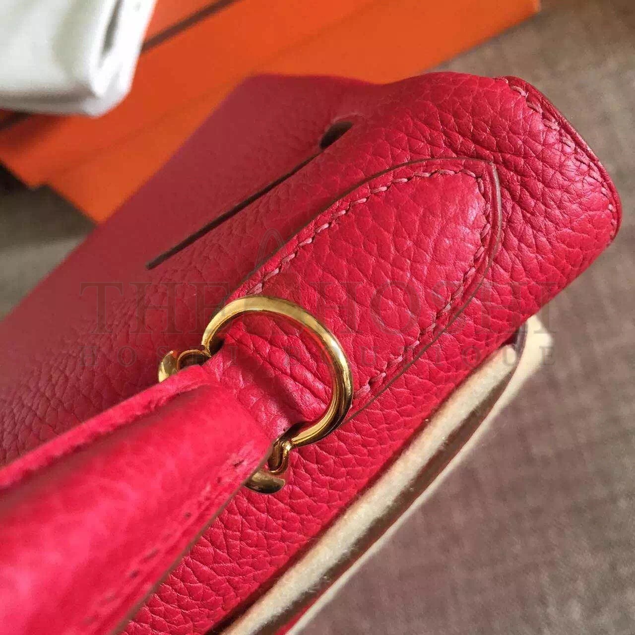 H**me5 Red Clemence Kelly Retourne 32cm Handmade Bag Master Quality