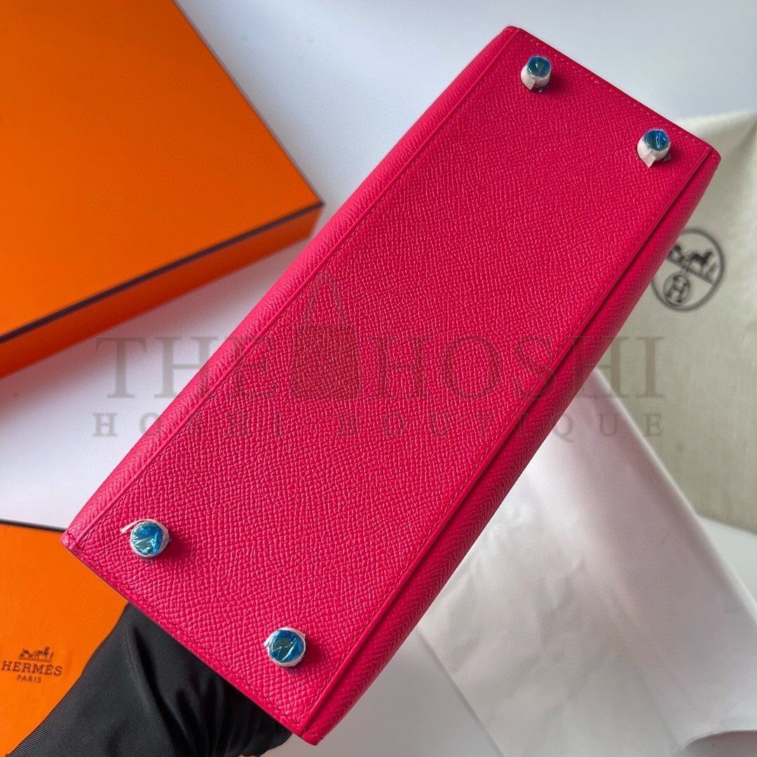H**me5 Kelly Sellier 28 Handmade Bag In Rose Extreme Epsom Calfskin Master Quality