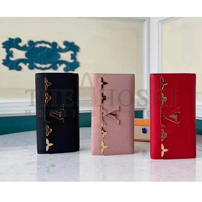 L0vis Vvtt0n LV Women Capucines Monogram Flower Wallet Taurillon Leather-Black Master Quality