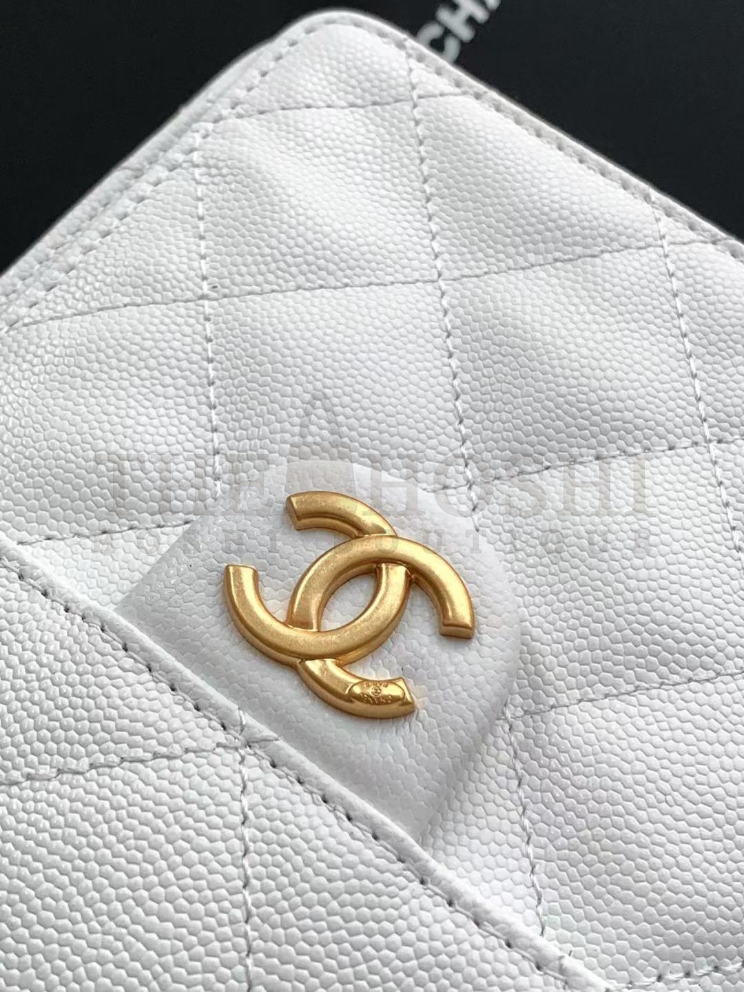 Ch**el 25C AS5293 Hobo Drawstring Bag White Caviar Leather with Gold Chain 30x26x14cm Master Quality