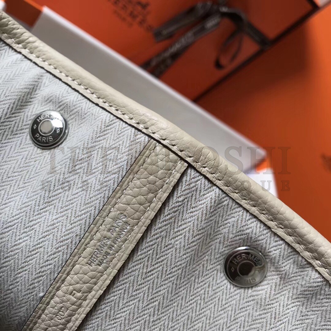 H**me5 Garden Party 30 Bag In White Clemence Leather Master Quality