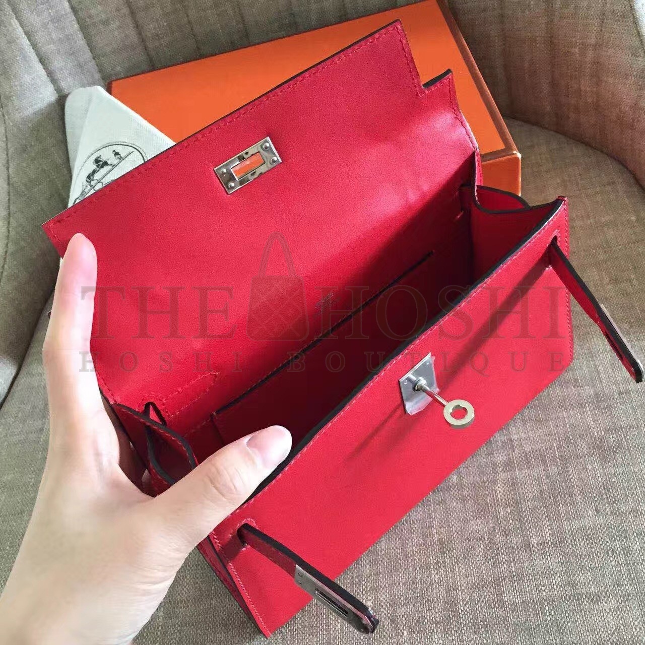 H**me5 Red Kelly Pochette Swift Handmade Bag Master Quality