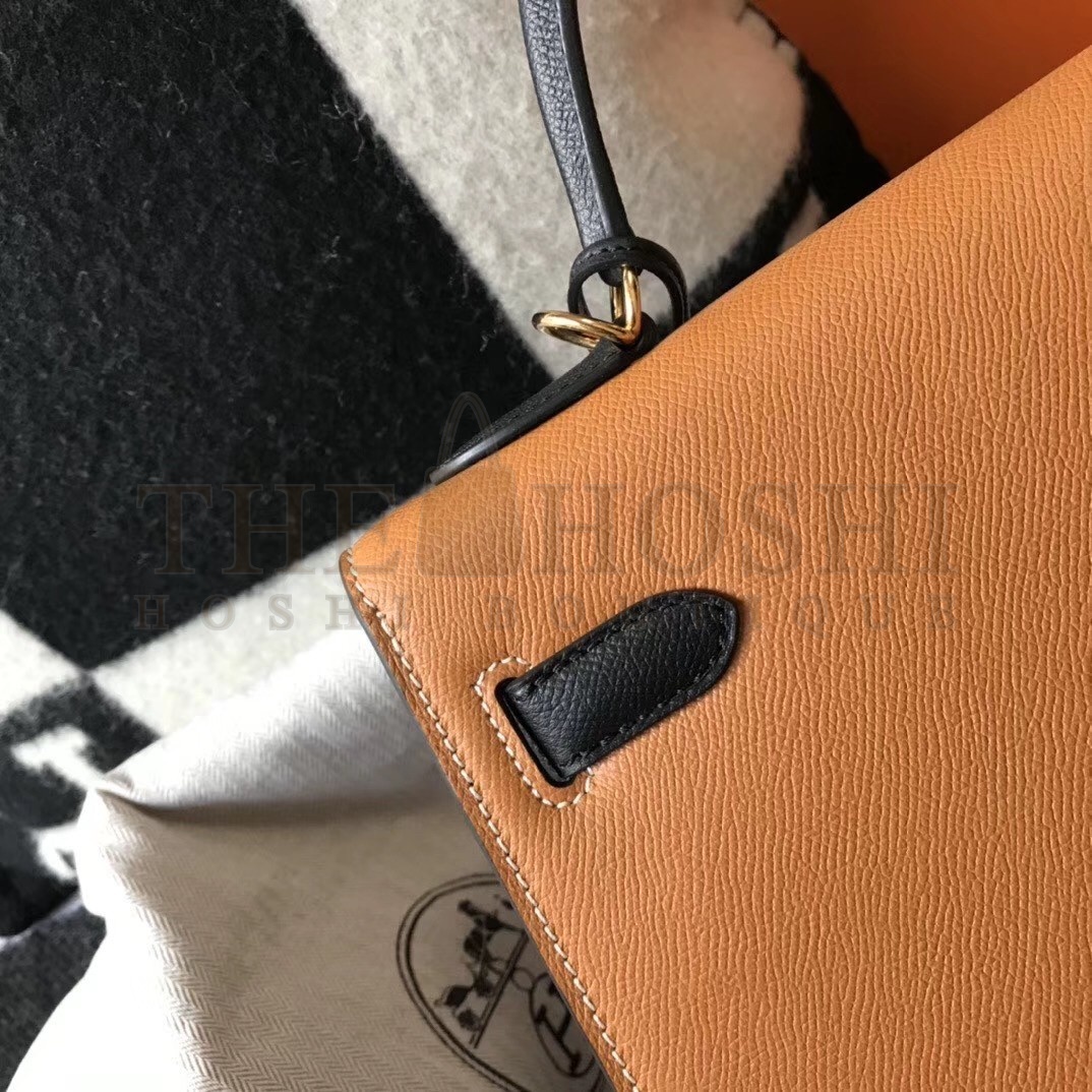 H**me5 Bi-color Kelly 32cm Epsom Bag Gold/Black GHW Master Quality