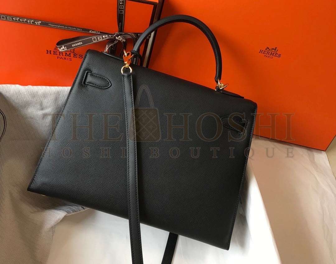 H**me5 Kelly 28cm Sellier Bag in Black Epsom Calfskin GHW Master Quality