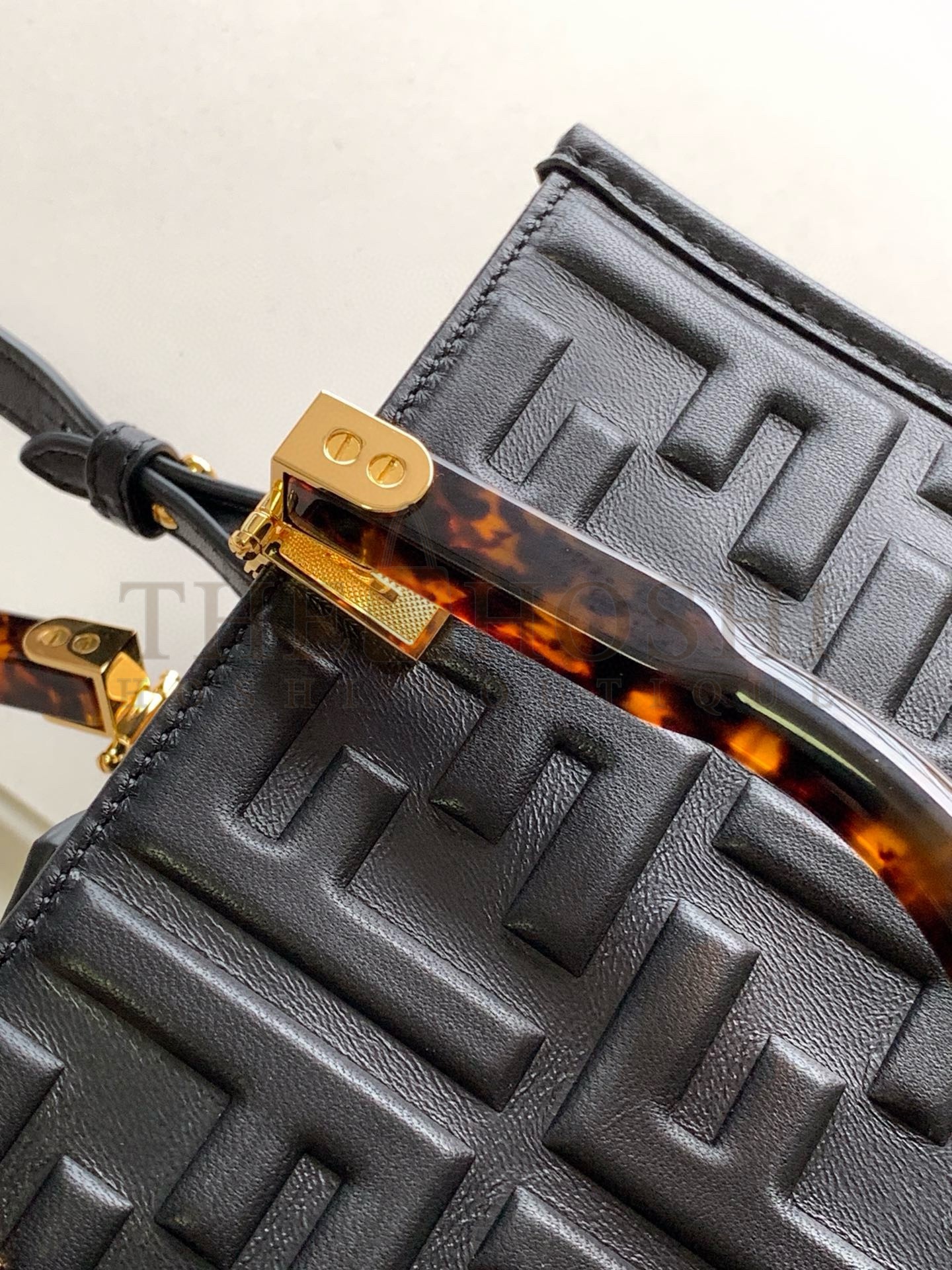 F**di Sunshine Small Tote Bag In Black FF Calfskin Master Quality