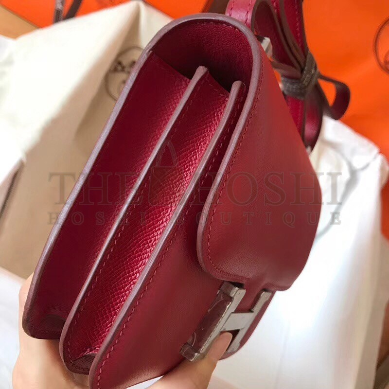 H**me5 Mini Constance 18cm Ruby Epsom Bag Master Quality