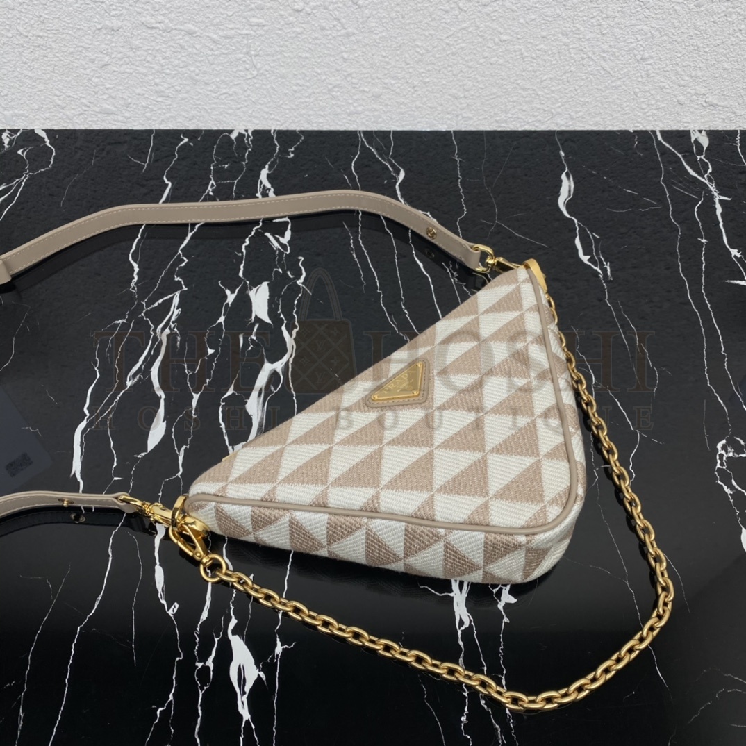 Pra*a Women Embroidered Fabric Mini-Bag-Beige Master Quality