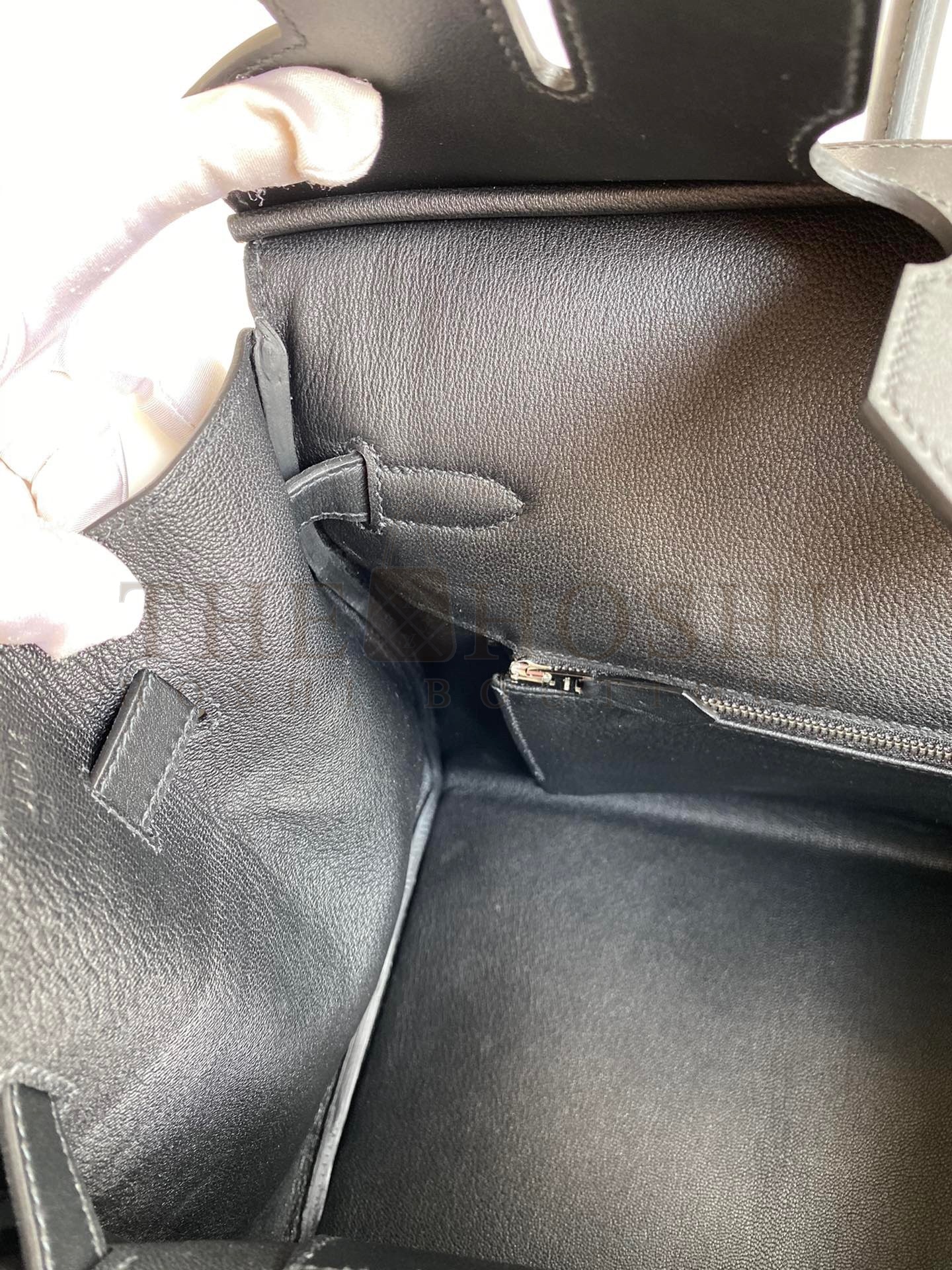 H**me5 Birkin 35 Handmade Bag In Toile &amp; Black Swift Leather Master Quality