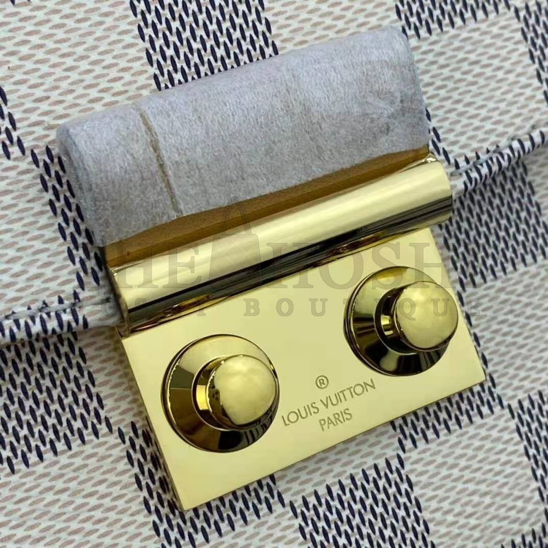 L0vis Vvtt0n LV Women Croisette Hand Bag Pink Damier Azur Coated Canvas Master Quality