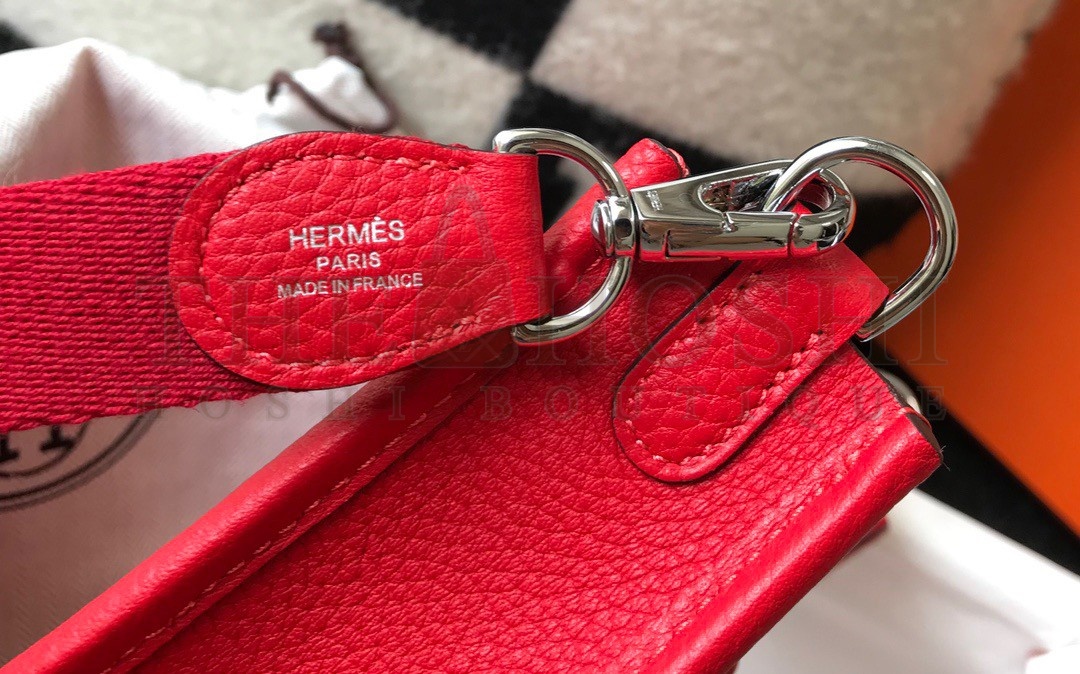 H**me5 Evelyne III Mini Bag In Red Clemence Leather Master Quality