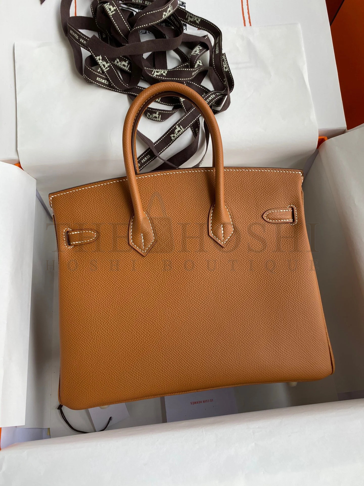 H**me5 Birkin 25 Retourne Handmade Bag In Gold Epsom Calfskin Master Quality